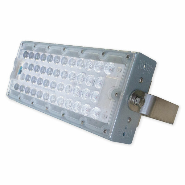 LED Fluter SMD 120W IP66 Edelstahl inkl. 40° 60° 120° Linse (wechselbar) mandelweiß